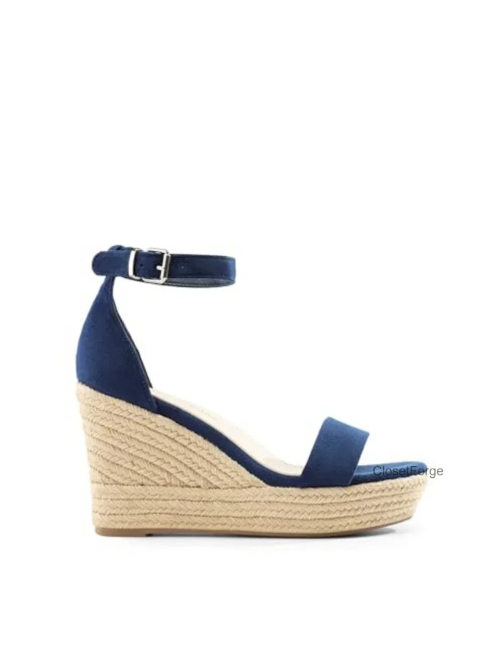 Espadrille Platform Wedge Sandals, Vegan Leather & Textile, Non-Slip TPR Outsole